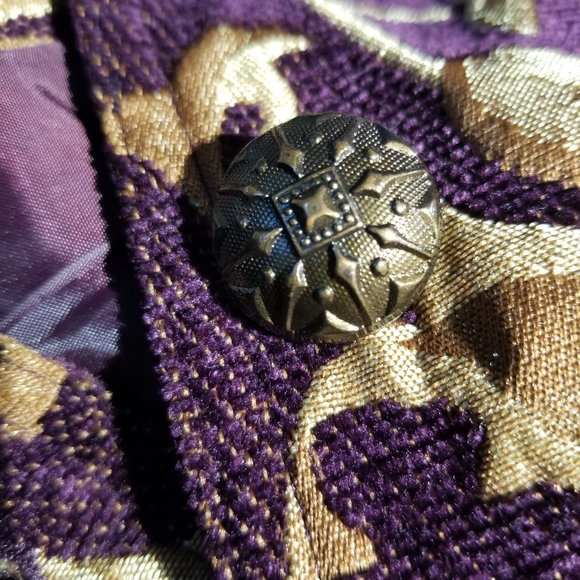 Women’s Burgundy & Gold Jacket Blazer Erin LondonJacquard Fabric Lined  Size 8 - Picture 7 of 9